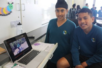 Two students with video.