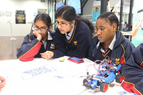 Students decide how to code their car.