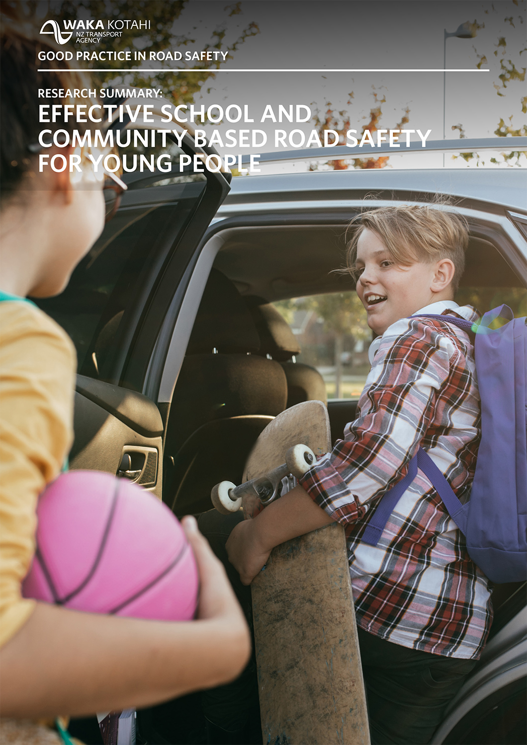Children entering a car.